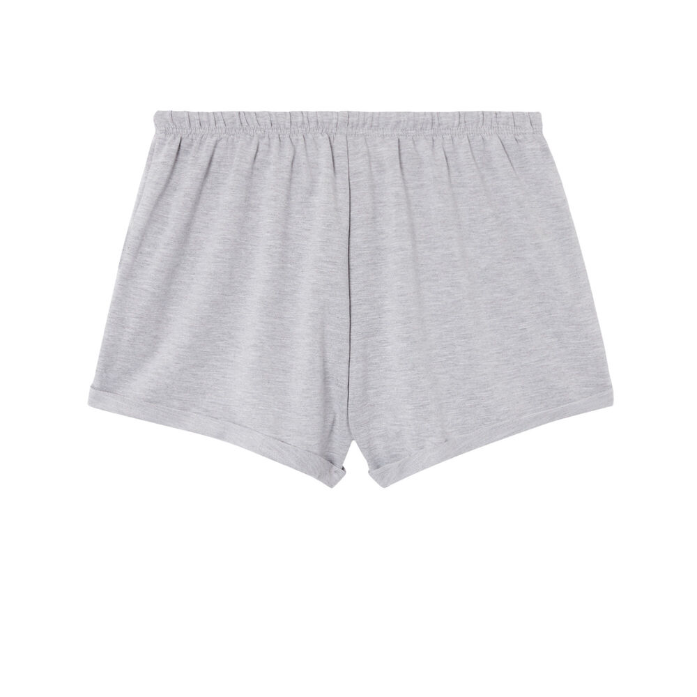 Short uni à détail cordon - gris gris.