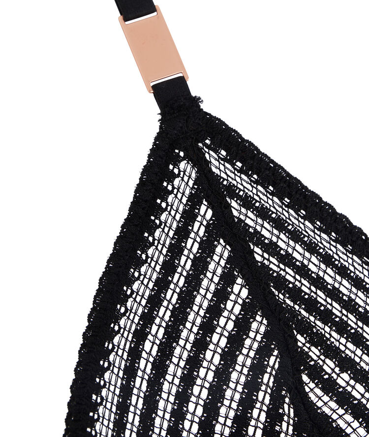 Soutien-gorge triangle sans armatures en dentelle cultiz noir.