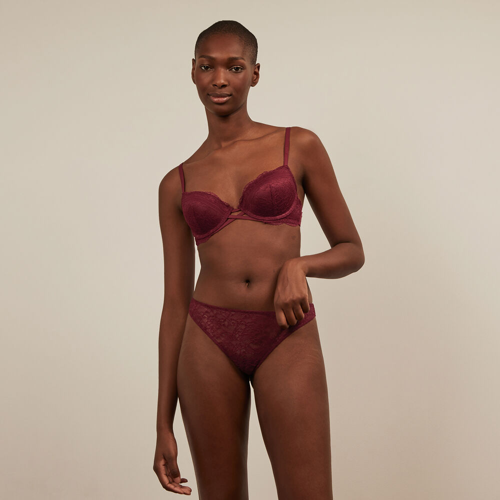 Tanga en dentelle everydayiz - bordeaux bordeaux.