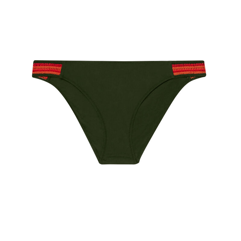 bas de maillot de bain culotte à détails rayures - kaki bas de maillot de bain culotte à détails rayures - kaki;