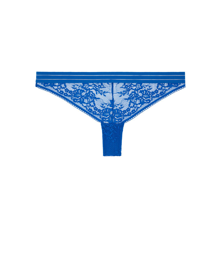Tanga en dentelle détail bande coolgirliz bleu roi.