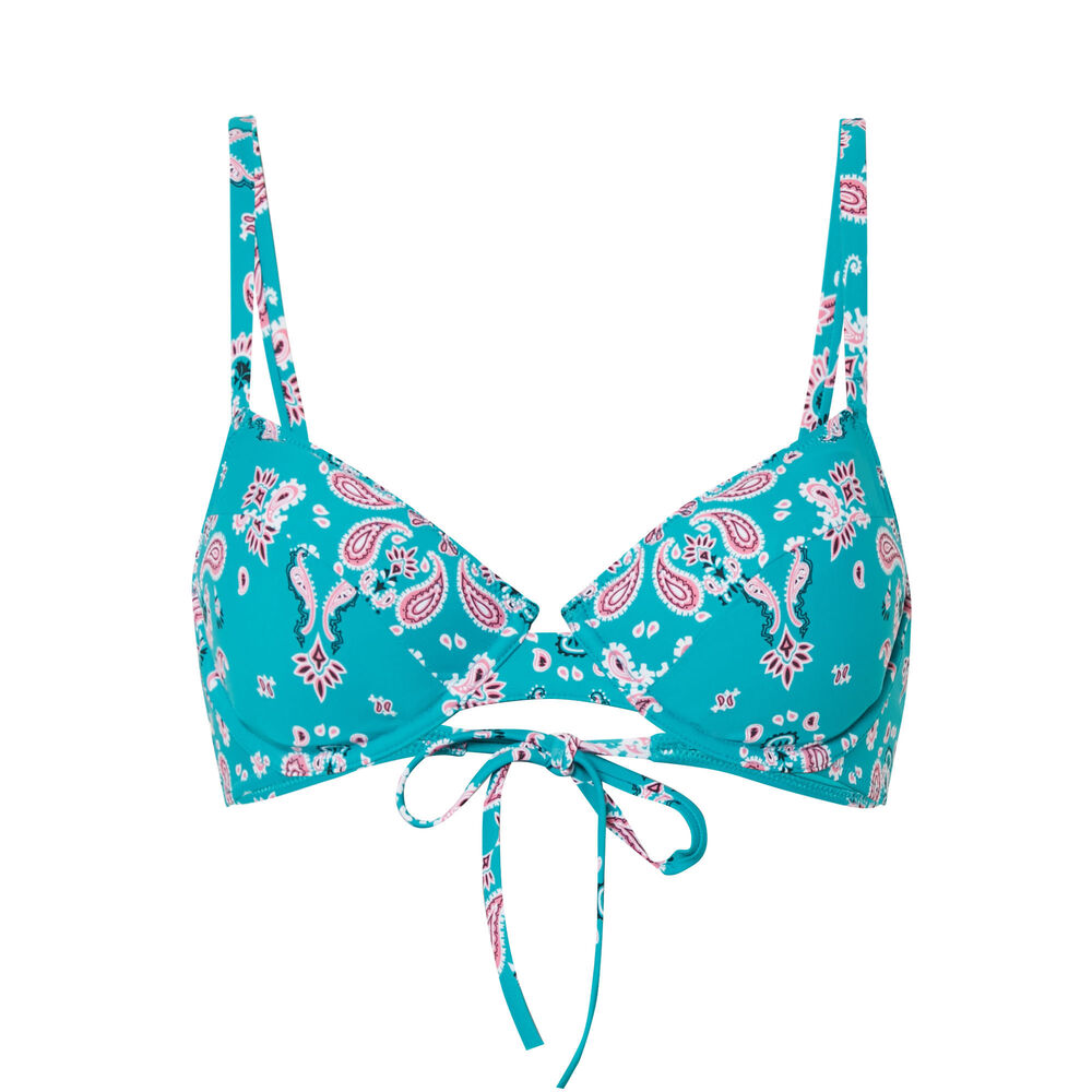 Haut de maillot corbeille effet bandana - bleu bleu.