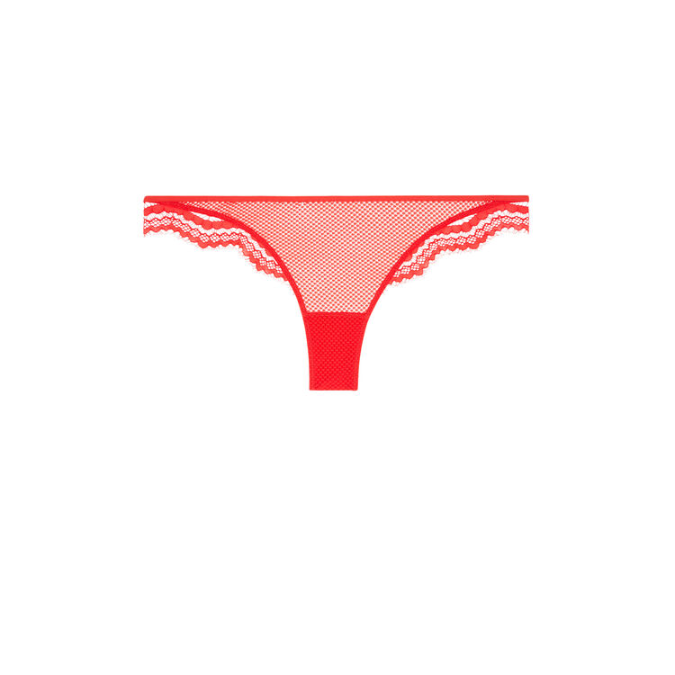 Tanga en tulle behappiz rouge.