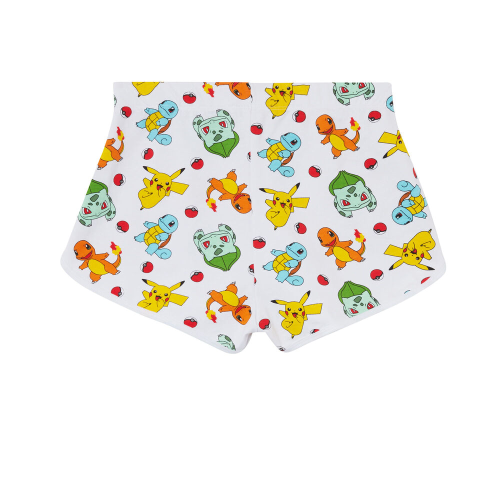 Short motifs pokémon - blanc blanc.