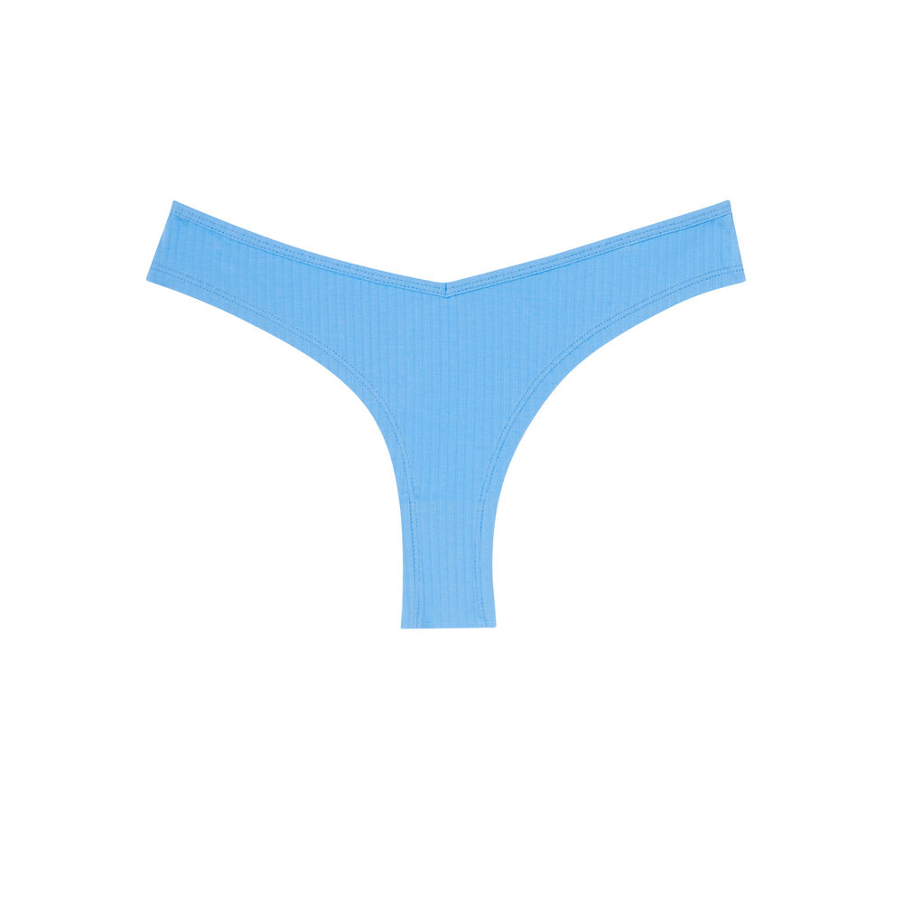 Culotte en coton uni - bleu bleu.