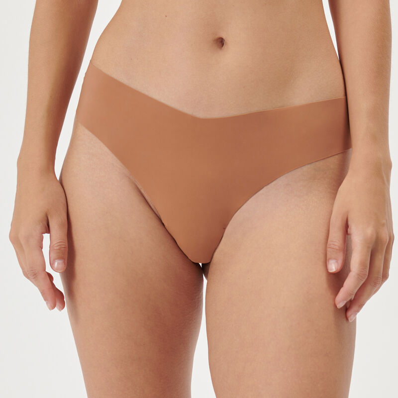 tanga en microfibre en V - caramel tanga en microfibre en V - caramel;