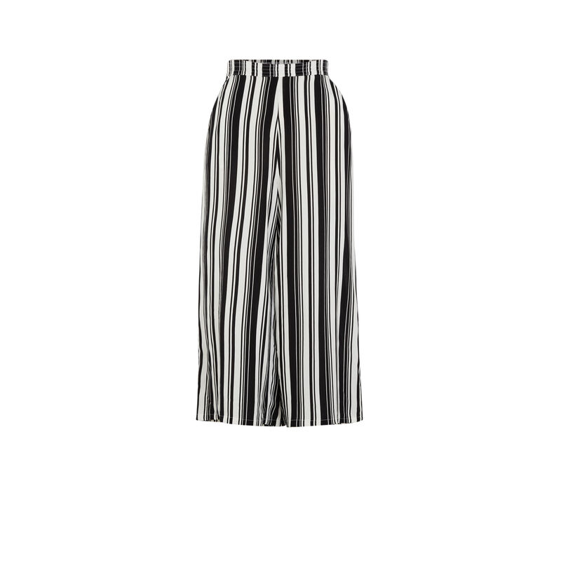 Pantalon large à rayures - noir Pantalon large à rayures - noir;