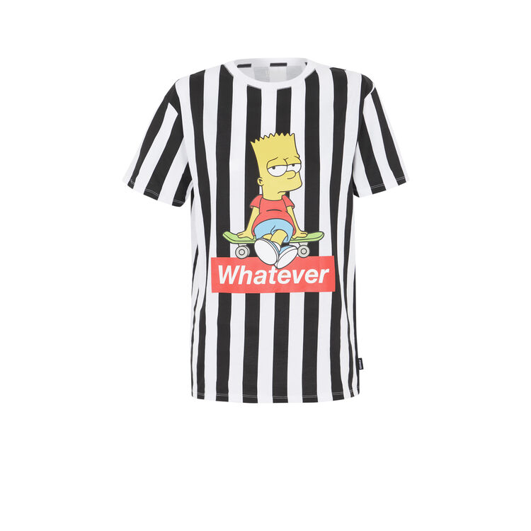Tee-shirt a rayures print bart noir.