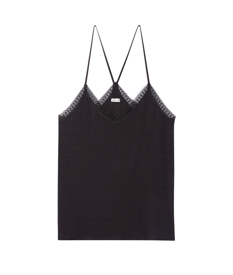 Top en jersey à fines bretelles vitamiz noir.