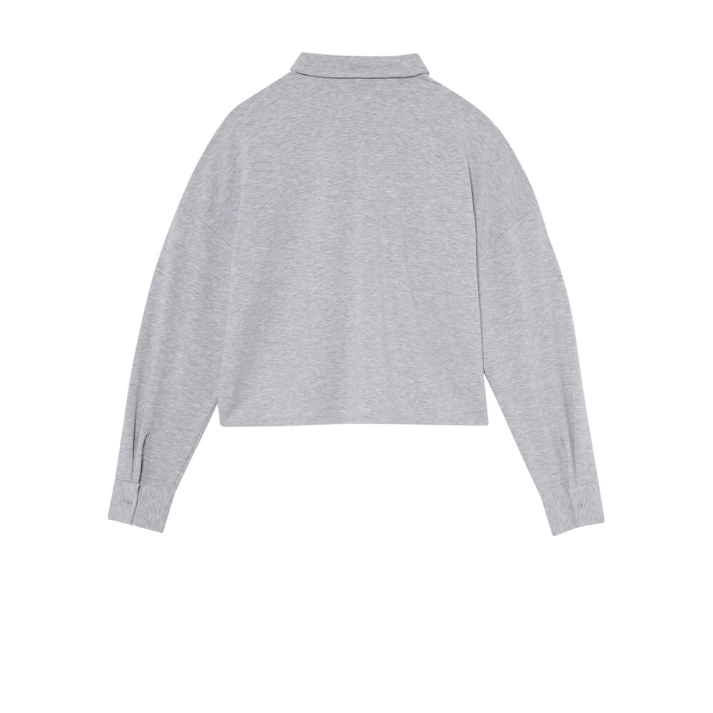Chemise courte à poches - gris clair gris.