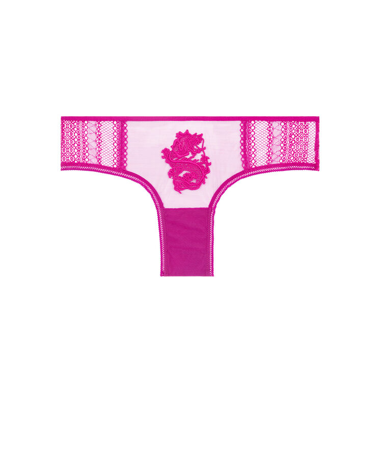 Shorty en tulle détail guipure anjaiz fuchsia.