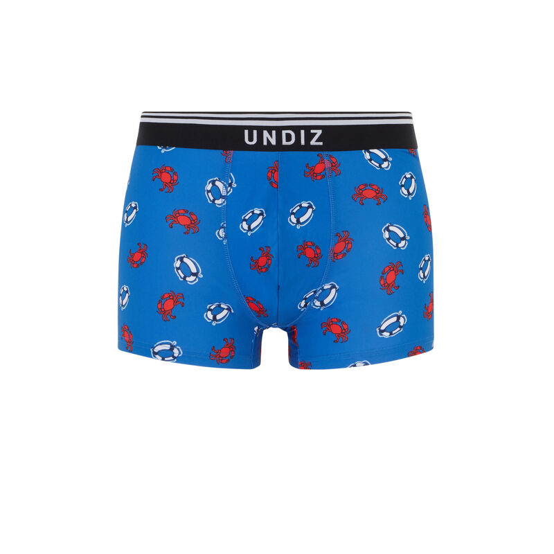 boxer en coton imprimé crabes - bleu boxer en coton imprimé crabes - bleu ;