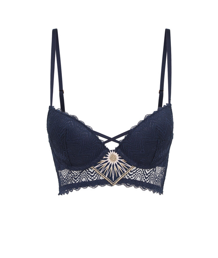 Soutien-gorge bustier push up bleu nuit horoscopiz bleu nuit.