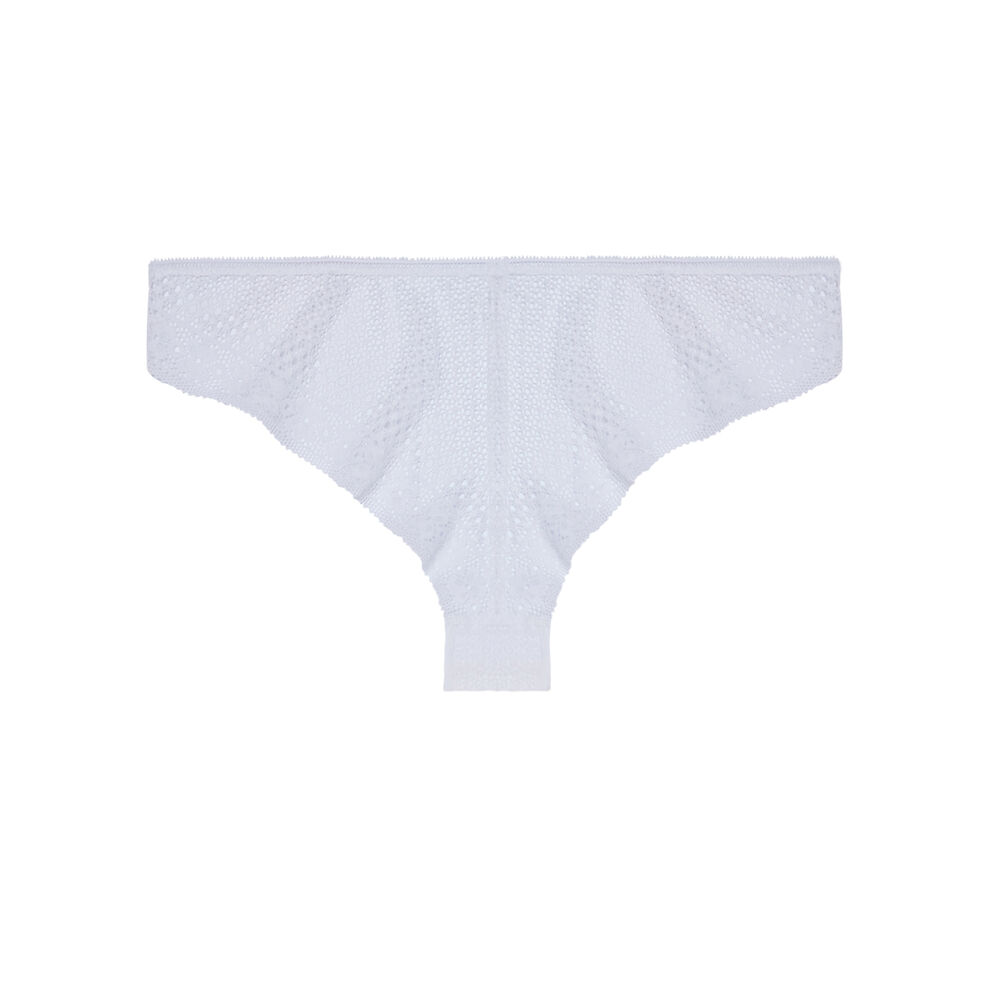 Tanga en dentelle - blanc blanc.