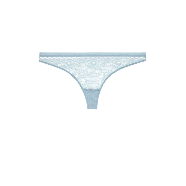 Tanga dentelle revoltiz bleu gris.