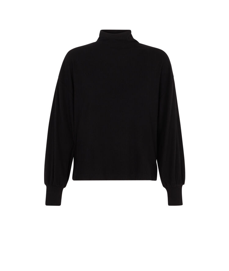 Top col roulé - noir noir.