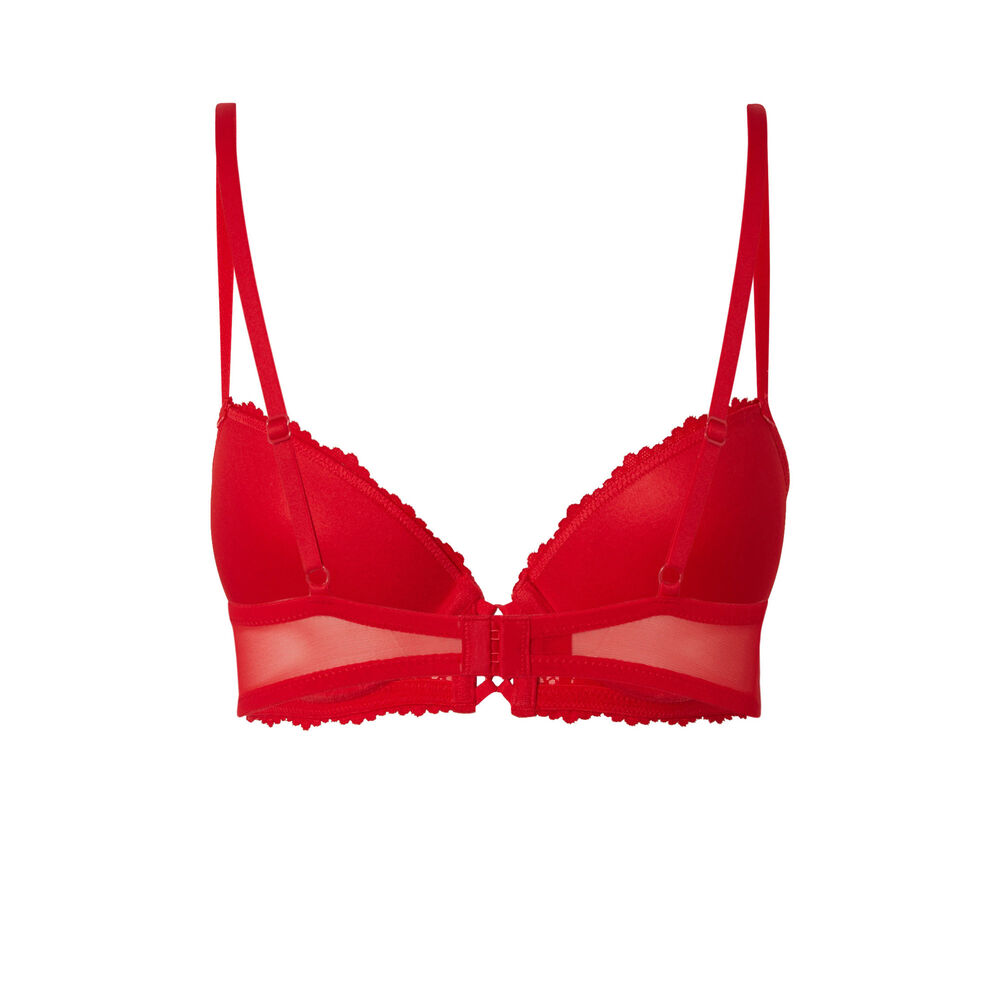 Soutien-gorge ampliforme en dentelle fleurie - rouge rouge.