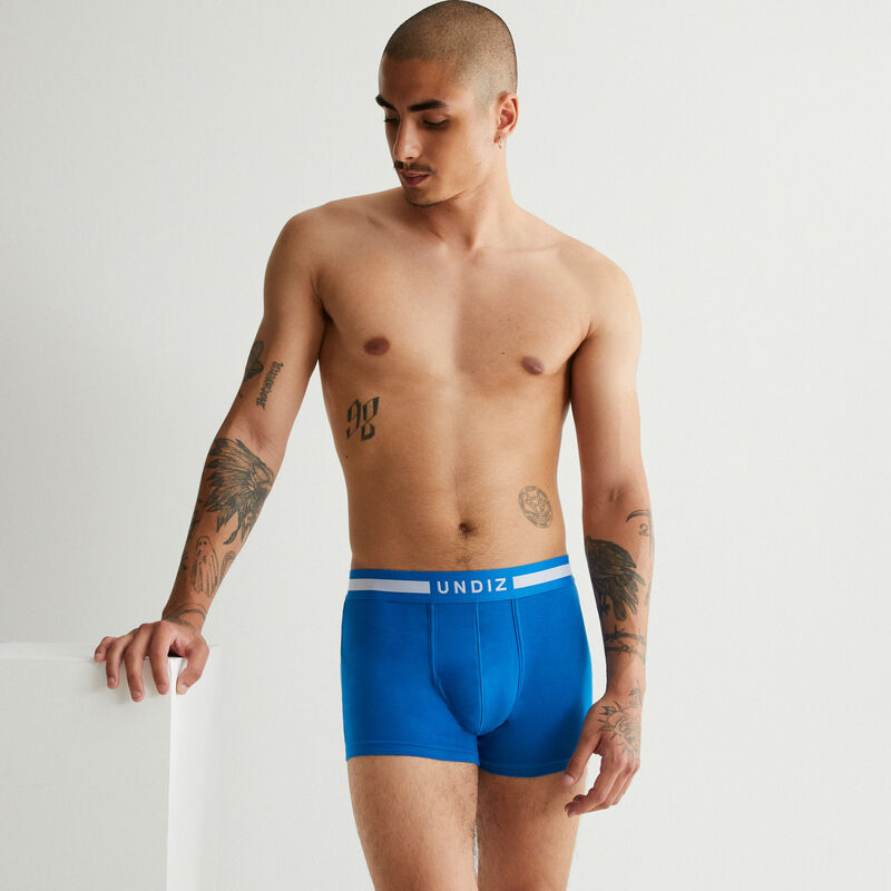 boxer uni en coton - bleu boxer uni en coton - bleu;