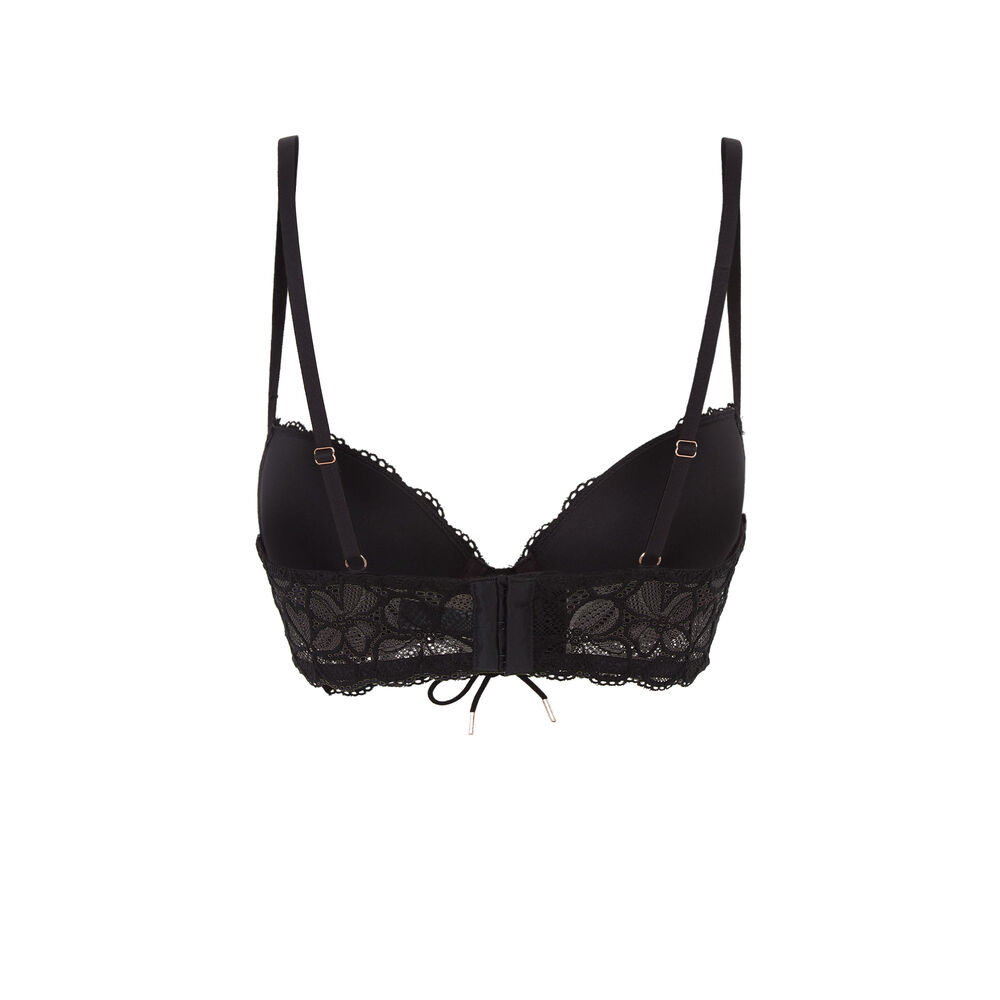 Soutien-gorge bustier ampliforme détail laçage - noir noir.