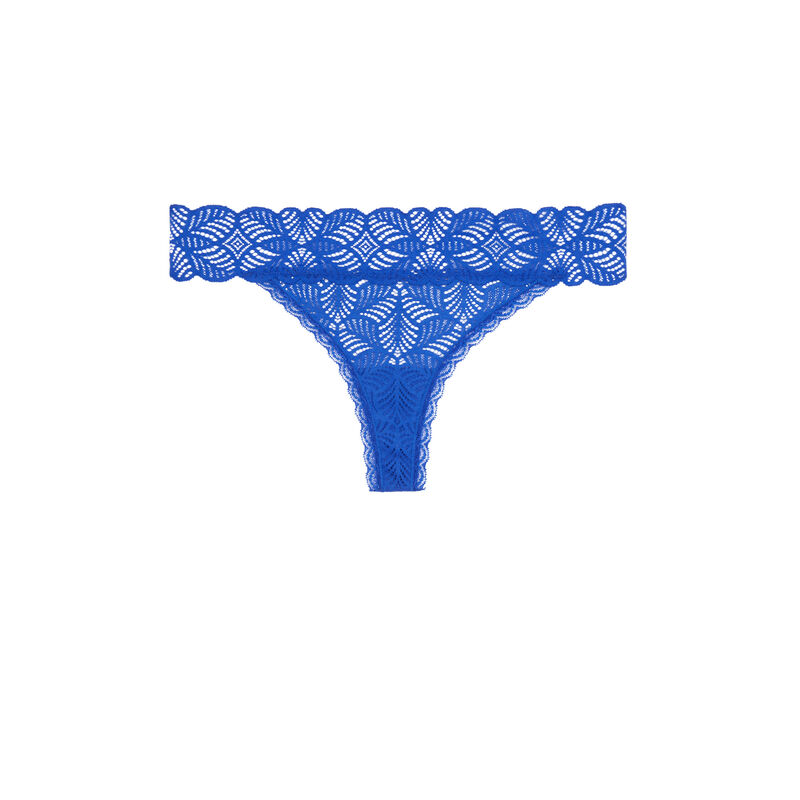 String en dentelle - bleu roi String en dentelle - bleu roi;
