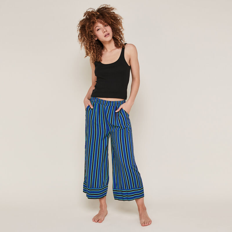 Pantalon à rayures - bleu Pantalon à rayures - bleu;