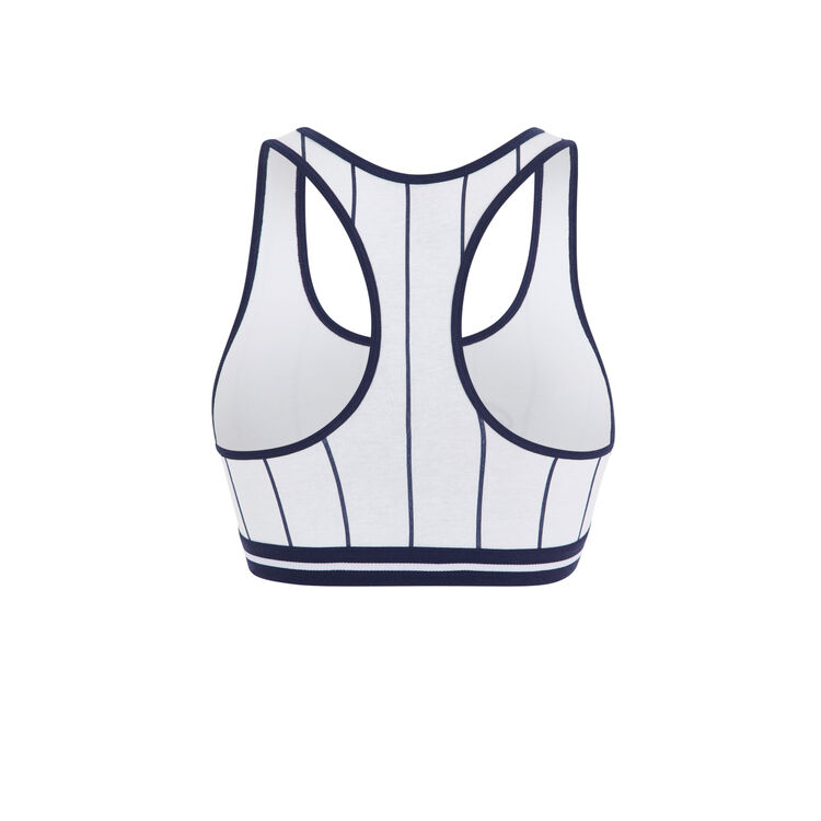 Brassiere a rayures print barbie pinkplastikiz blanc.