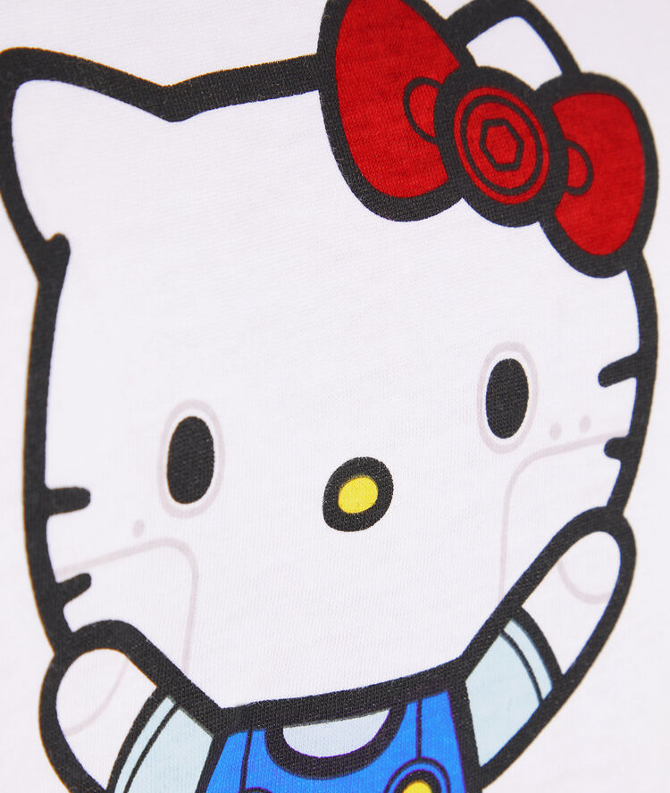Top à manches courtes print hello kitty jelokittiz blanc.