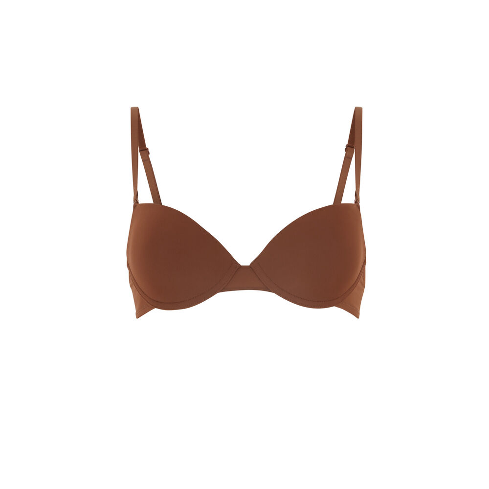 Soutien-gorge ampliforme en micro - marron marron.