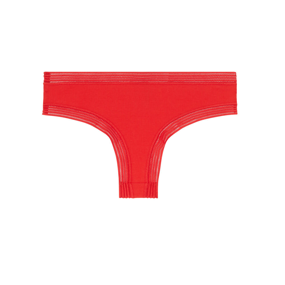 Shorty à bordure dentelle - rouge rouge.
