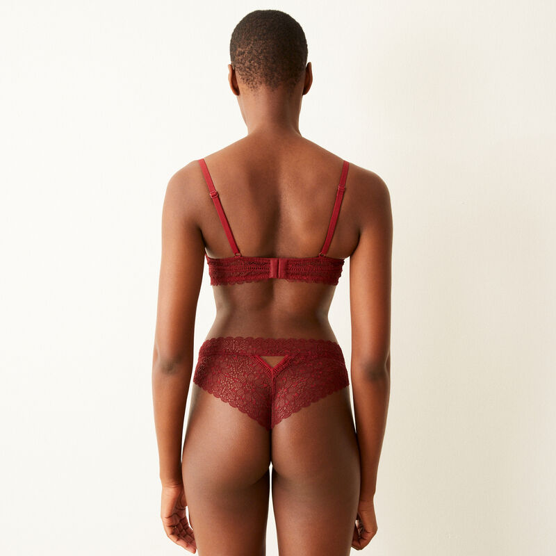 tanga en dentelle à fleurs - rouge tanga en dentelle à fleurs - rouge;