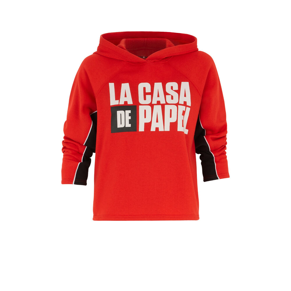 Sweat à capuche casa de papel - rouge rouge.