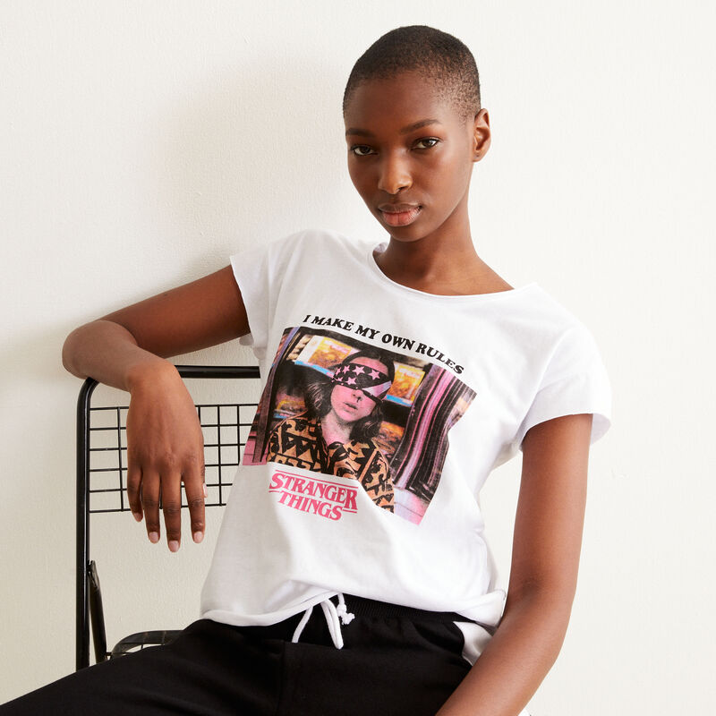 tee shirt print Stranger Things - blanc tee shirt print Stranger Things - blanc;