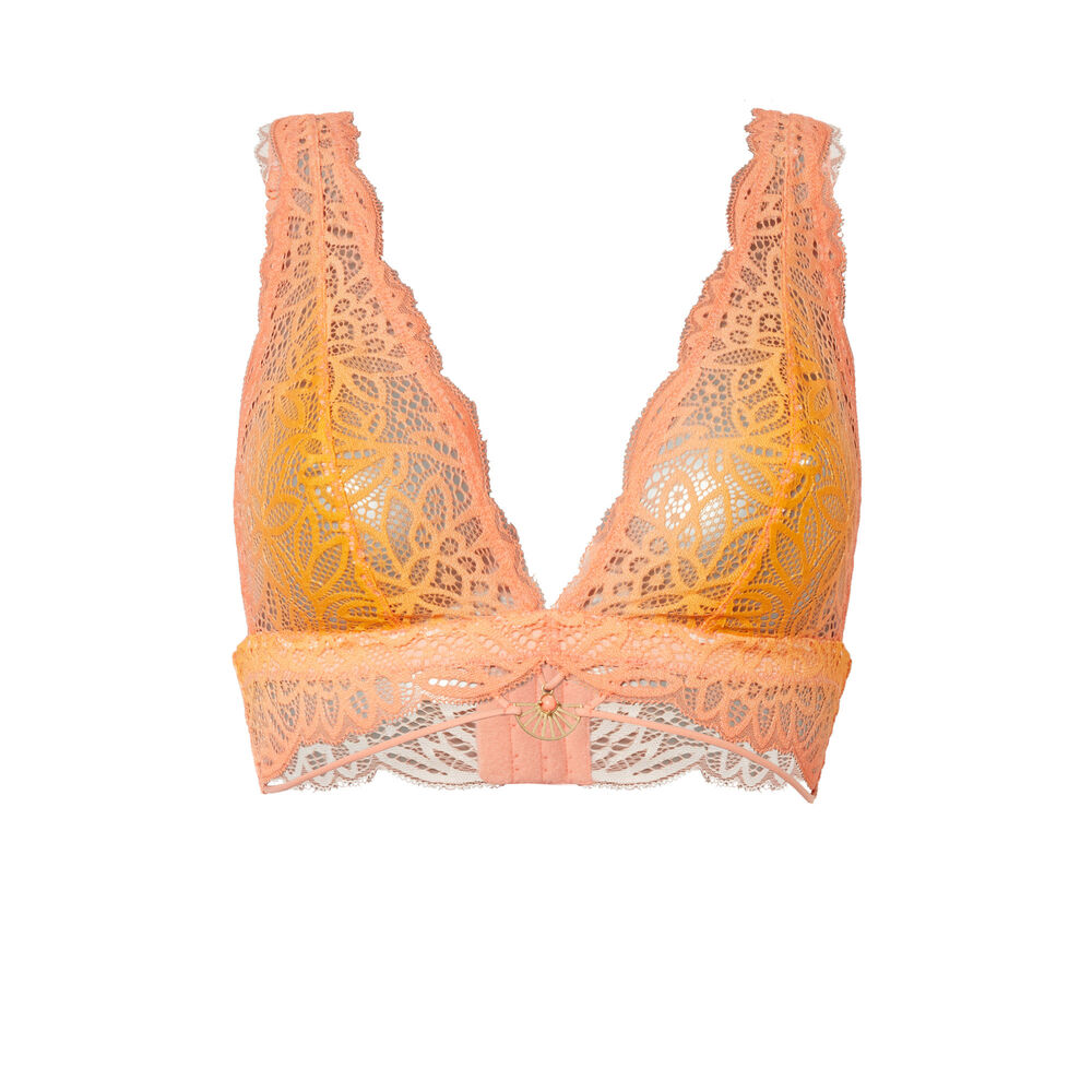 Soutien-gorge triangle foulard sans armatures à bijou - mangue orange.