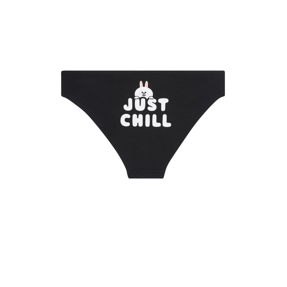 Culotte en coton line friends - noir noir.