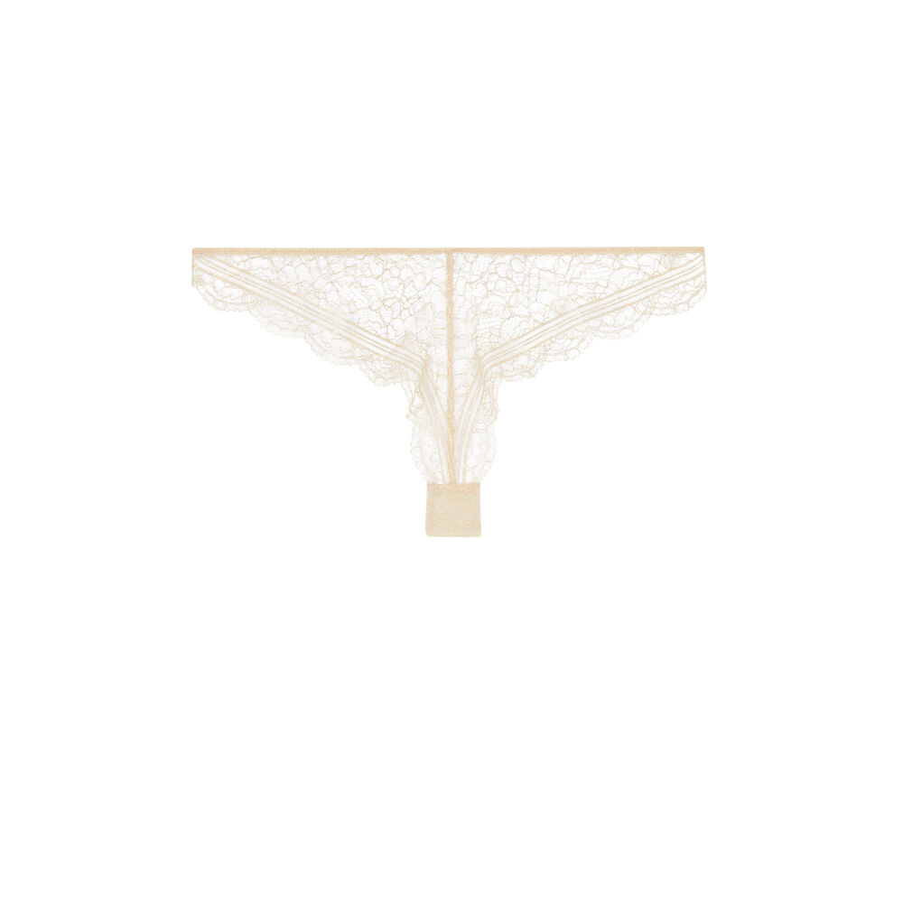 Tanga en dentelle - doré doré.