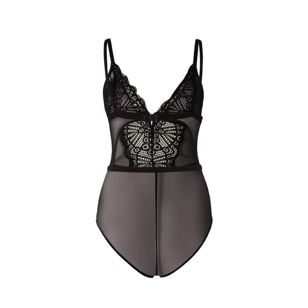 Body triangle en dentelle à ceinture - noir noir.