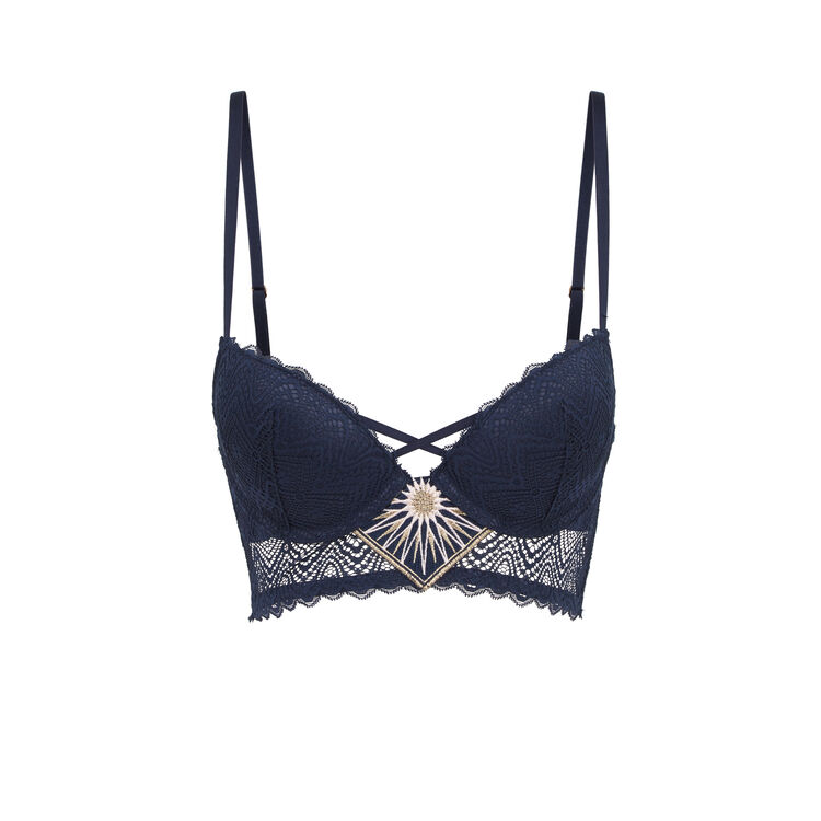 Soutien-gorge bustier push up bleu nuit horoscopiz blue.