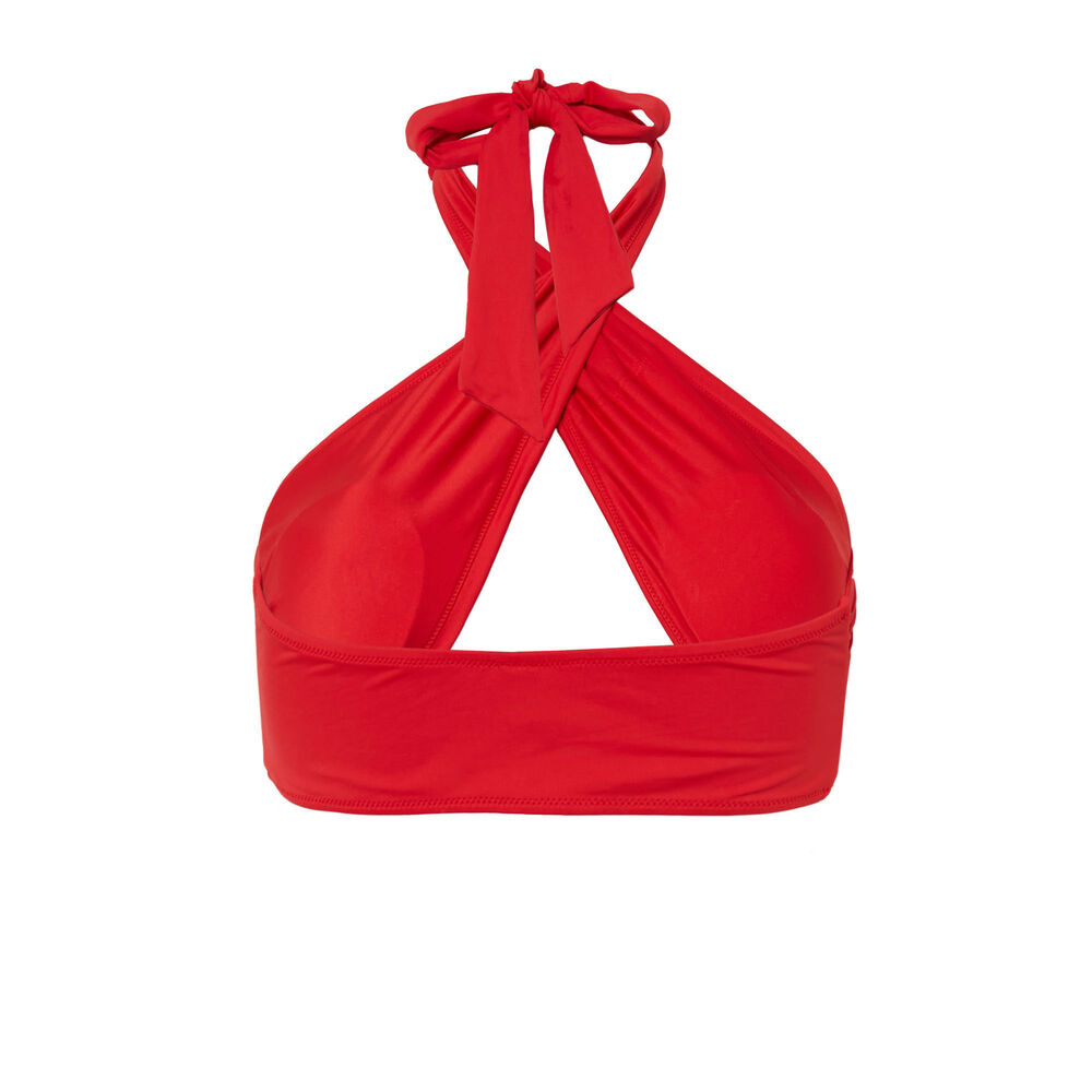 Haut de maillot brassière effet foulard - rouge rouge.