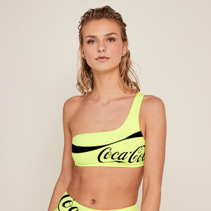 Haut de maillot de bain brassi&egrave;re coca-cola - jaune fluo;