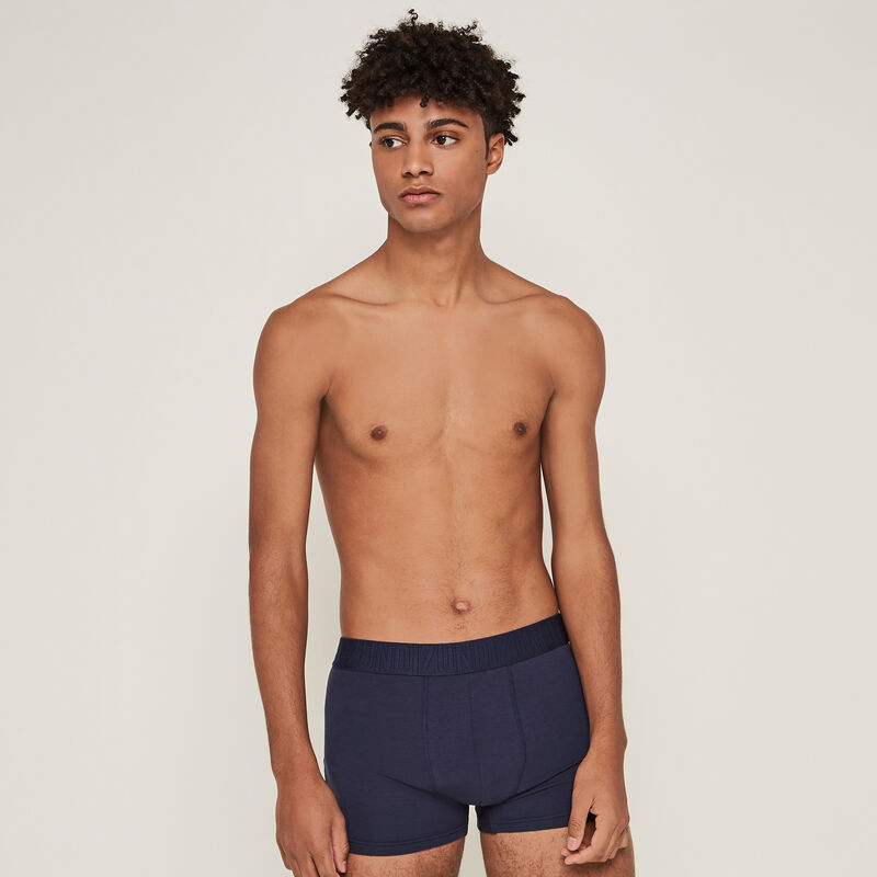 Boxer en coton à message - bleu foncé Boxer en coton à message - bleu foncé;