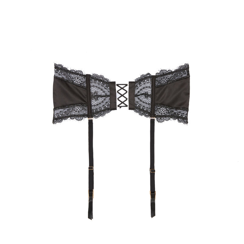 porte-jarretelle dentelle et laçage - noir porte-jarretelle dentelle et laçage - noir;