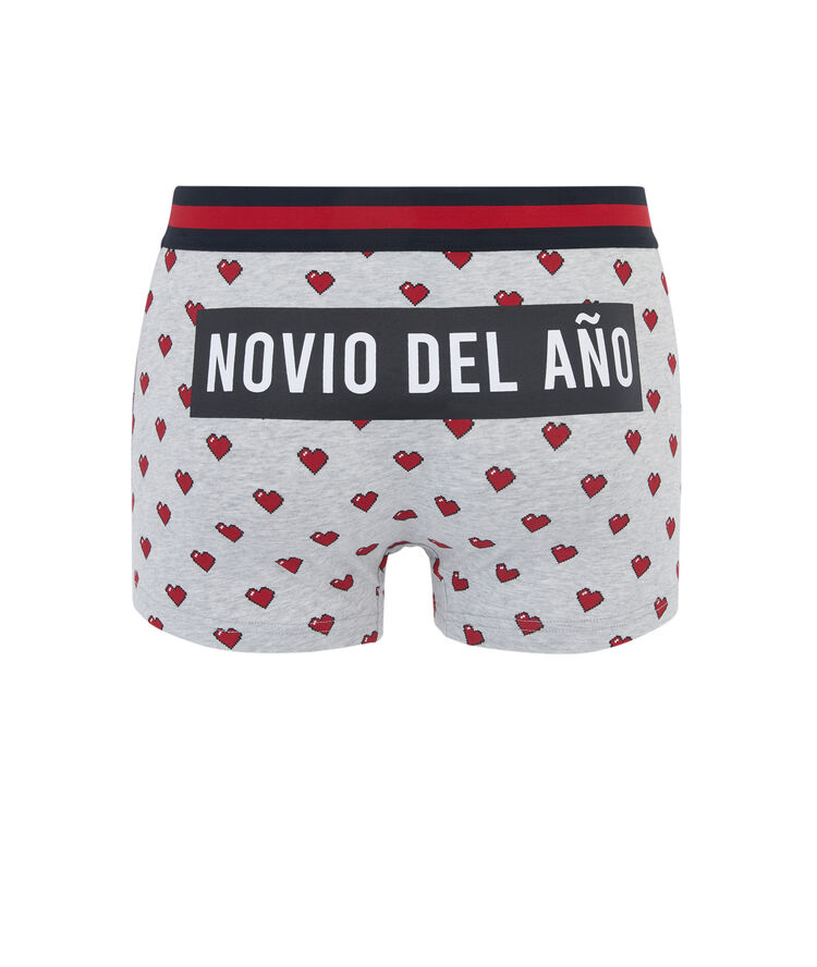 Boxer en coton print cœurs espgrandegueuliz gris.