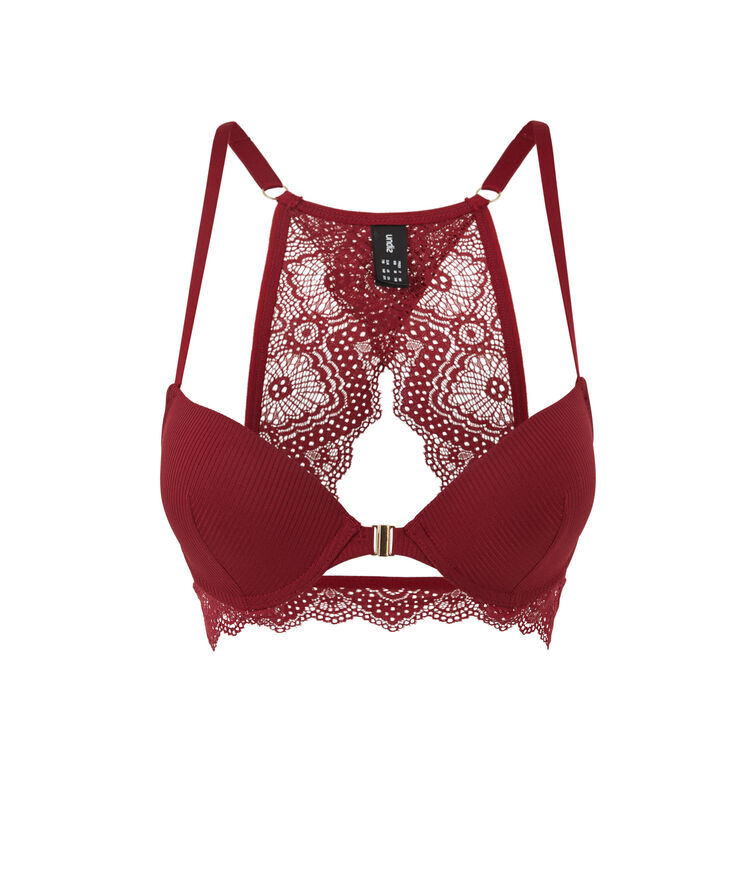 Soutien-gorge push micro/dentelle merveilliz rhubarbe.