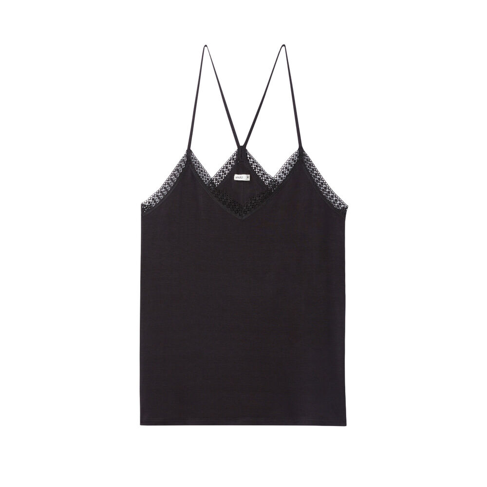 Top en jersey à fines bretelles vitamiz noir.