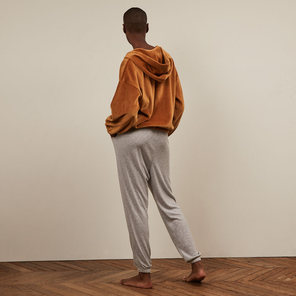 Sweat à capuche en velours - marron marron.