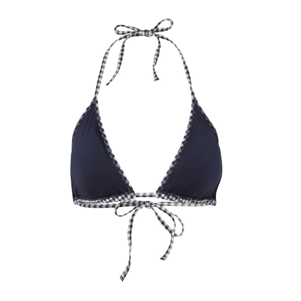 Haut de maillot à motif vichy - bleu bleu.