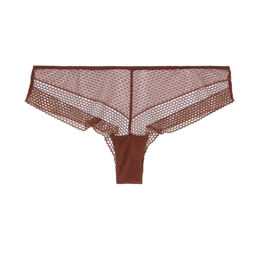 Cheeky en dentelle guipure - marron marron.
