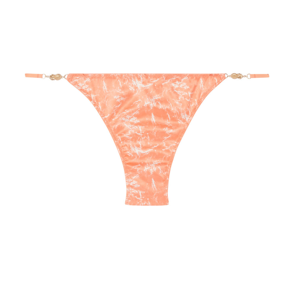Tanga à motifs effet marbre et bijoux ananas - rose rose.