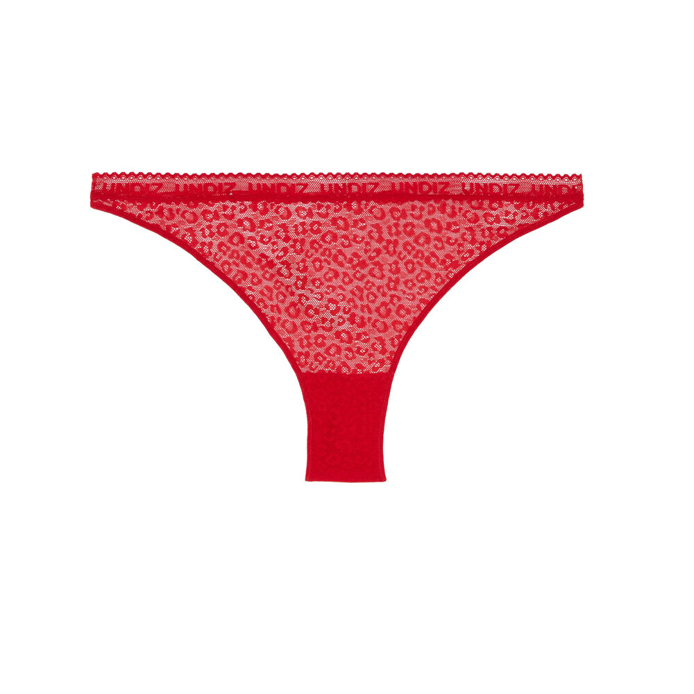 Culotte en dentelle à motifs - rouge rouge.