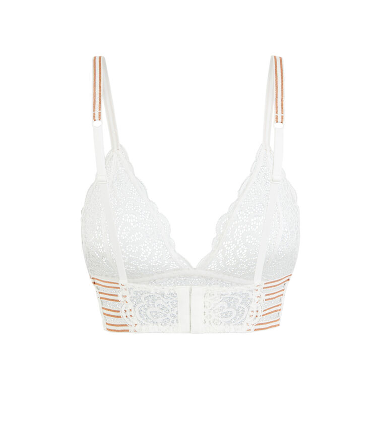 Triangle bustier sans armatures en dentelle lurexbandiz blanc.